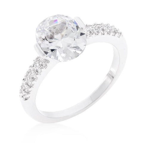 Clear Oval Cubic Zirconia Engagement Ring - R08350R-C01