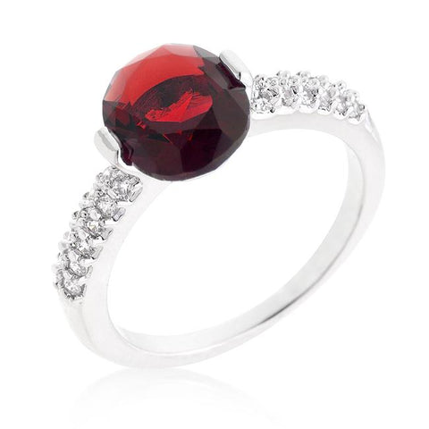 Red Oval Cubic Zirconia Engagement Ring - R08350R-C10