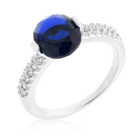 Blue Oval Cubic Zirconia Engagement Ring - R08350R-C30