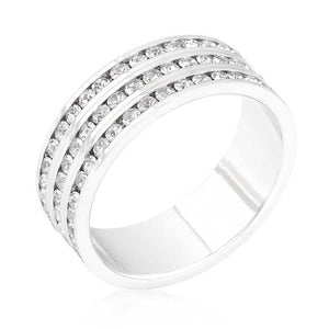 Triple Row Crystal Eternity Band - R08357R-C02