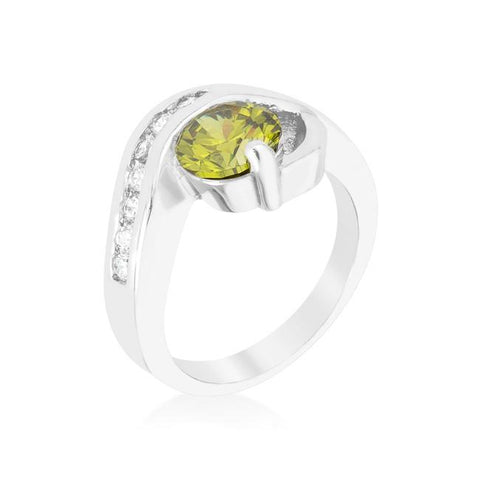 Olive Cubic Zirconia Twist Ring - R08365R-C42