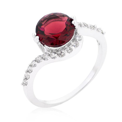 Red Swirling Engagement Ring - R08377R-C17