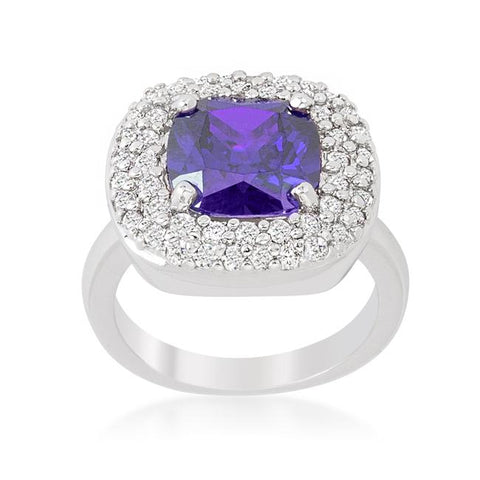 Micropave Purple Bridal Cocktail Ring - R08378R-C20