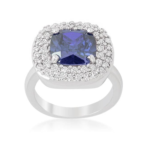 Micropave Lavender Purple Bridal Cocktail Ring - R08378R-C21