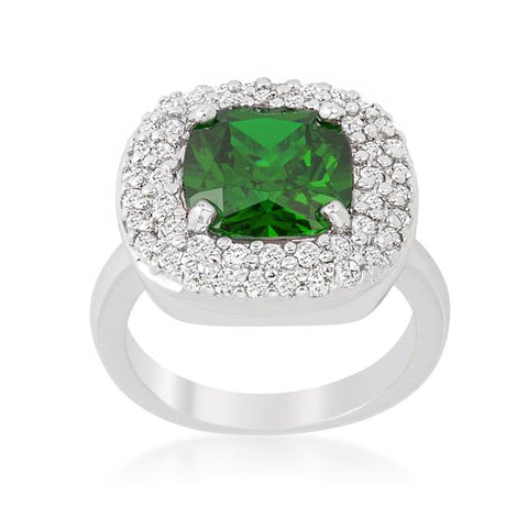 Micropave Green Bridal Cocktail Ring - R08378R-C40