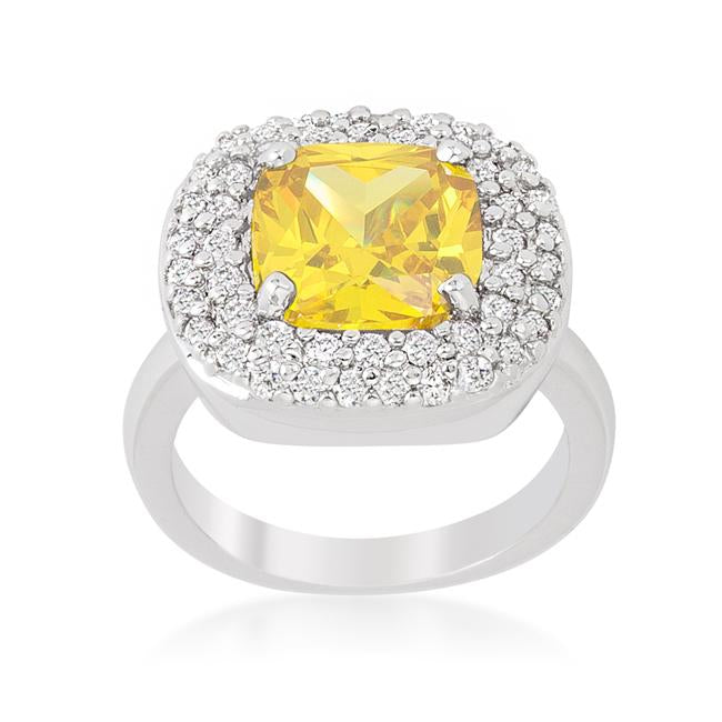 Micropave Yellow Bridal Cocktail Ring - R08378R-C61