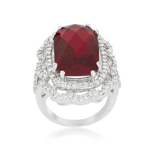 Red Cocktail Crest Ring - R08379R-C13