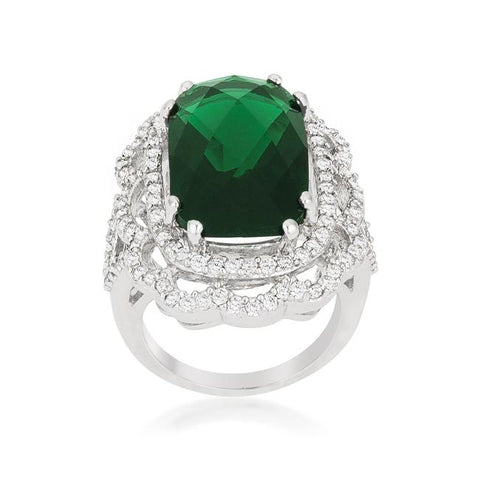 Green Cocktail Crest Ring - R08379R-C40