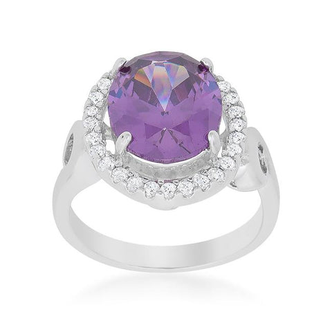 Amethyst Halo Cocktail Ring - R08386R-C20