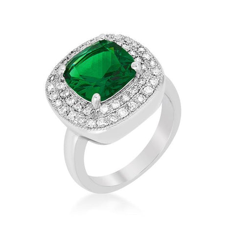 Green Bridal Cocktail Ring - R08393R-C40