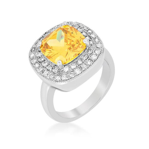 Yellow Bridal Cocktail Ring - R08393R-C61