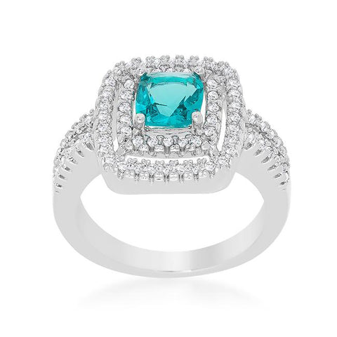 Micro-Pave Aqua Vintage Ring - R08395R-C32