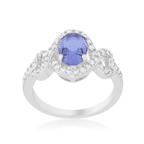 Tanzanite Halo Pave Cocktail Ring - R08396R-C21