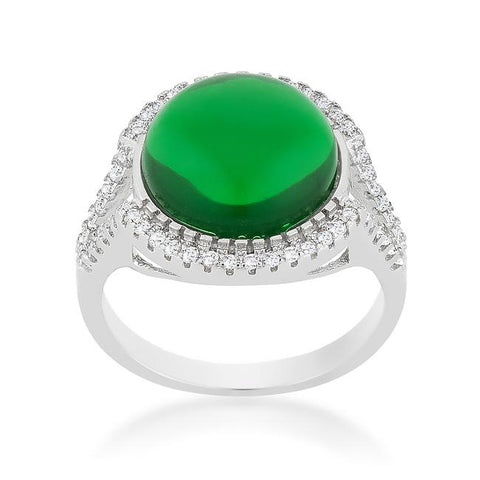Green Halo Cocktail Ring - R08400R-V01