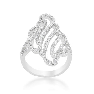 Micro-Pave Swirling Statement Ring - R08413R-C01