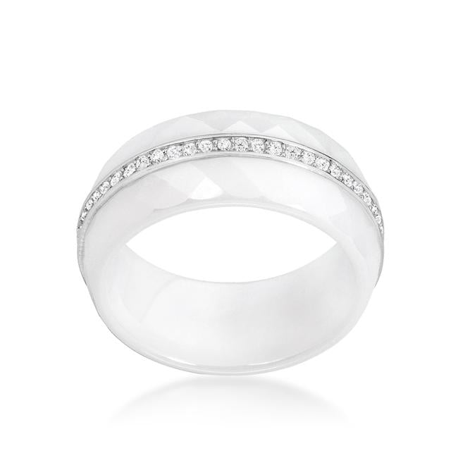 Ceramic Band Ring - White - R08422RS-V01