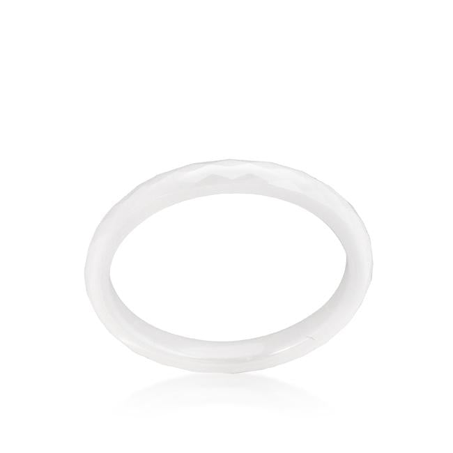 White Ceramic Band Ring - R08432R-V01