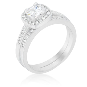 Pave Cushion Wedding Ring Set - R08439R-C01