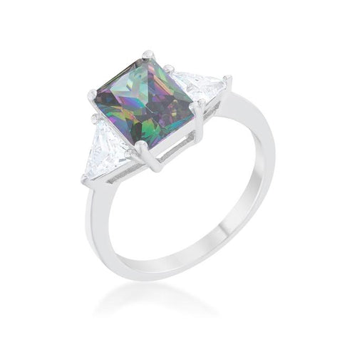 Classic Mystic Rhodium Engagement Ring - R08451R-C19