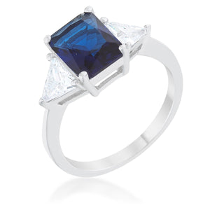 Classic Sapphire Sterling Silver Engagement Ring - R08451RS-C30