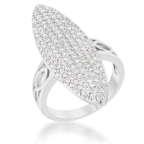 Bella 2.3ct CZ Rhodium Contemporary Cocktail Ring - R08494R-C01