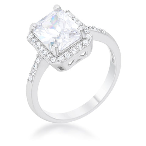 Ariana 2.95ct CZ Rhodium Classic Ring - R08514R-C01