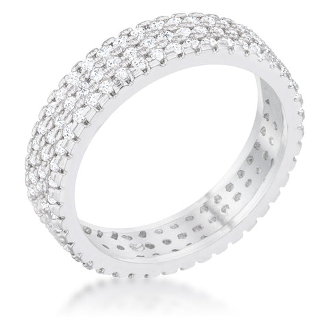 Chare 1.3ct CZ Rhodium Classic Band Ring - R08520R-C01