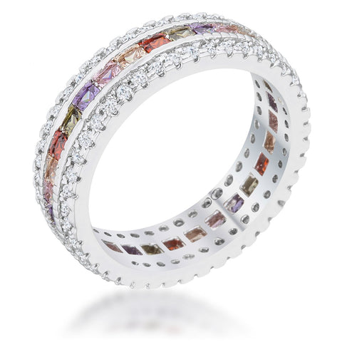 Paula 1.75ct Multicolor CZ Classic Band Ring - R08522R-V01