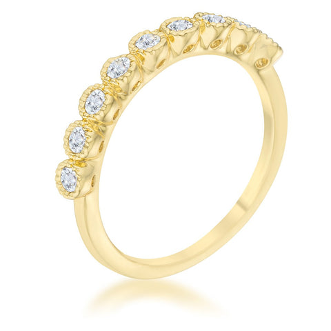 Bea 0.27ct CZ 14k Gold Delicate Band - R08532G-C01