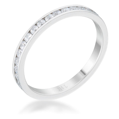 Teresa 0.5ct Clear CZ Stainless Steel Eternity Band - R08546V-C01