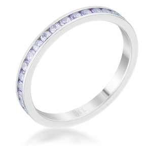 Teresa 0.5ct Light Lavender CZ Stainless Steel Eternity Band - R08546V-V01