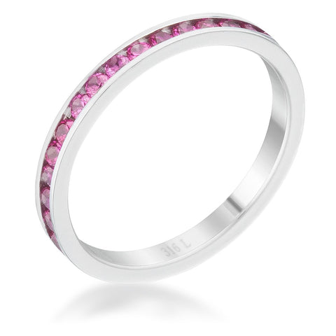 Teresa 0.5ct Ruby CZ Stainless Steel Eternity Band - R08546V-V10