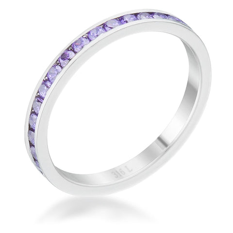 Teresa 0.5ct Amethyst CZ Stainless Steel Eternity Band - R08546V-V20