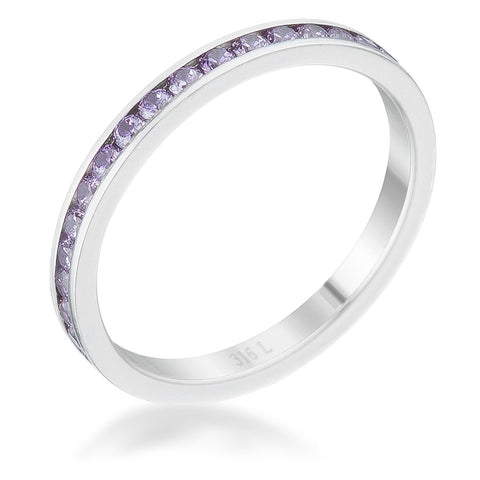Teresa 0.5ct Lavender CZ Stainless Steel Eternity Band - R08546V-V22