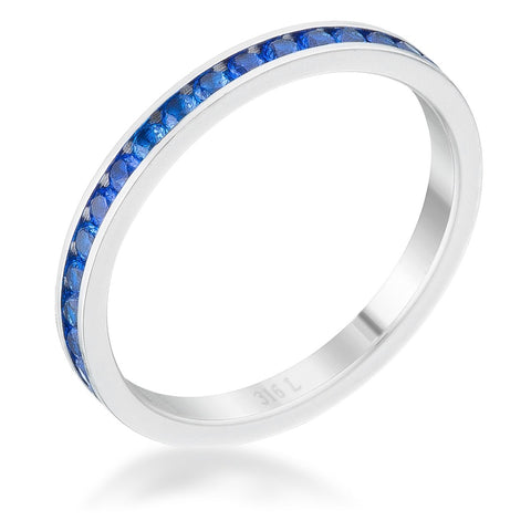 Teresa 0.5ct Sapphire CZ Stainless Steel Eternity Band - R08546V-V30