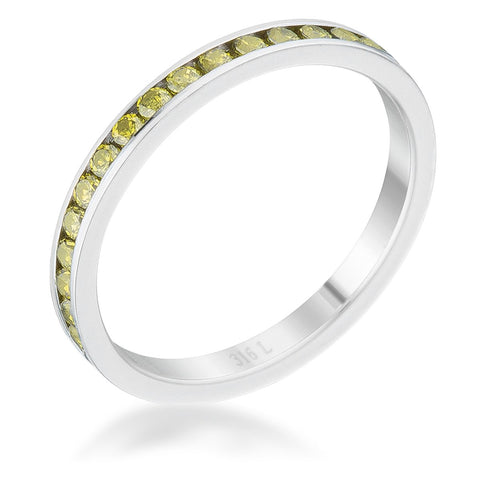 Teresa 0.5ct Peridot CZ Stainless Steel Eternity Band - R08546V-V41