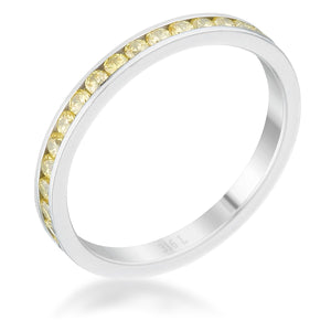 Teresa 0.5ct Jonquil CZ Stainless Steel Eternity Band - R08546V-V60