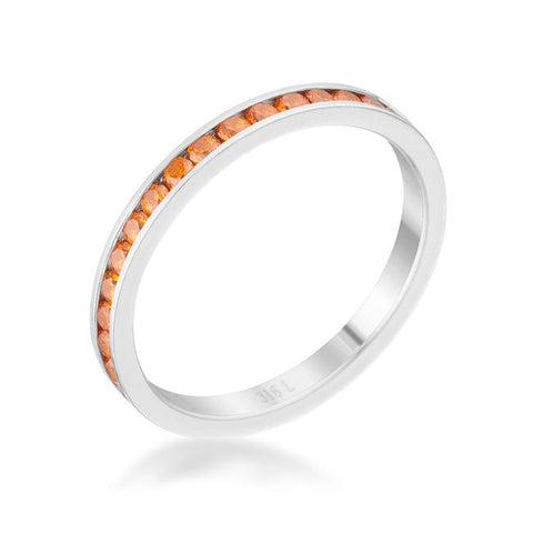 Teresa 0.5ct Orange CZ Stainless Steel Eternity Band - R08546V-V70
