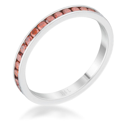 Teresa 0.5ct Dark Champagne CZ Stainless Steel Eternity Band - R08546V-V73