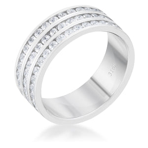 Dreya 1.6ct CZ Rhodium Stainless Steel Eternity Ring - R08547V-C01