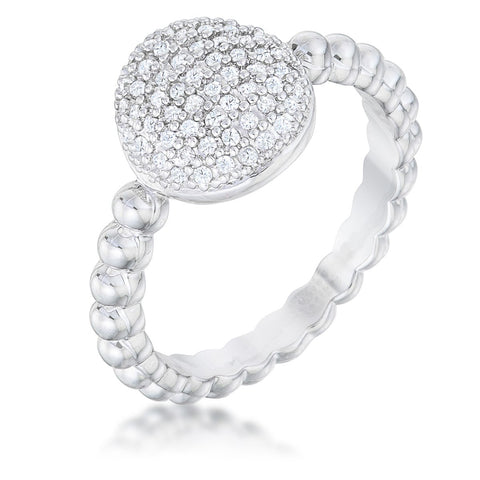 Stunning CZ Rhodium Ring - R08557R-C01