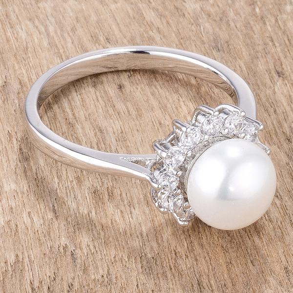 .36Ct Freshwater Pearl and CZ Halo Ring LSR08595R-C84