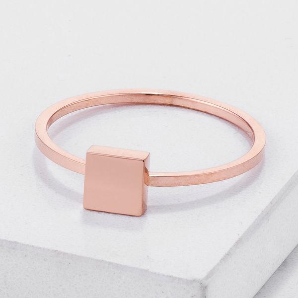 Rose Gold Square Stackable Ring LSR08605AV-V00