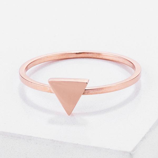 Rose Gold Triangle Stackable Ring LSR08606AV-V00