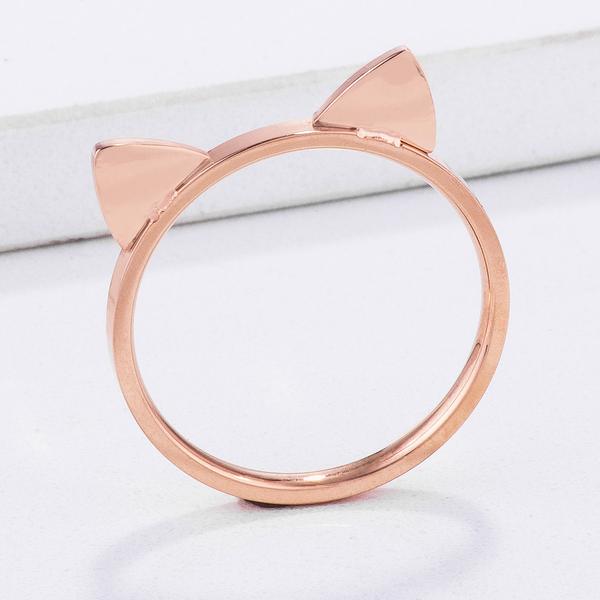 Rose Gold Cat Ear Ring LSR08607AV-V00