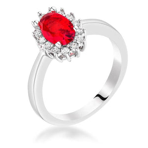 Ruby Red CZ Petite Oval Ring LSR08630R-C10