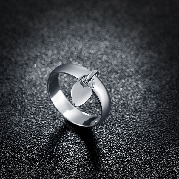 Lucky Silver - Silver Designer Heart Charm Ring - LOCAL STOCK - LSR133
