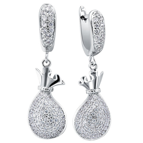 White Gold Earrings LSR156