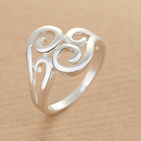 Lucky Silver - Silver Designer Swirl CurlContempory Ring - LOCAL STOCK - LSR221