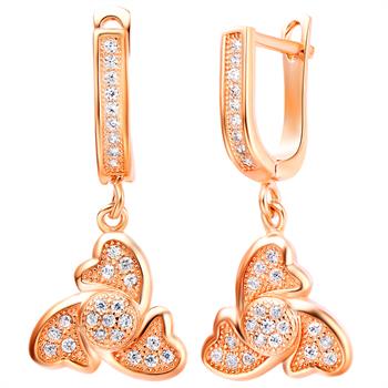 White Gold Plated Rose Gold Earrings LSR222